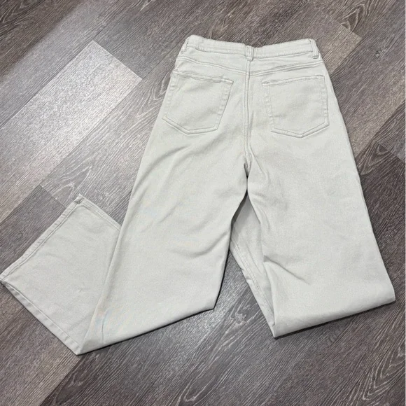 Divided H&M Cream Wide Leg Jeans | High Waist Neutral Denim | Women’s 8 (Fits 6) - Picture 8 of 12